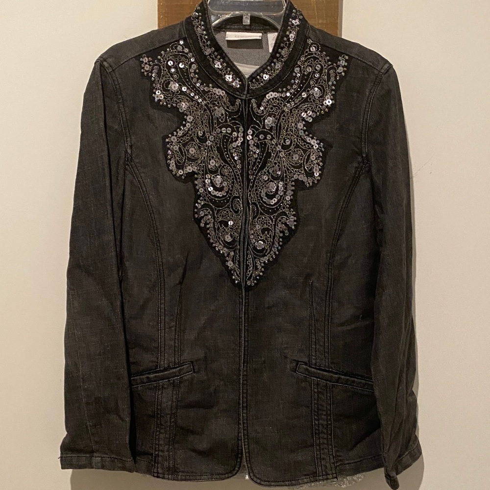Chico's Black Embellished Blazer